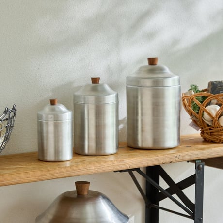 Aluminum canister 03 / 使い込むほどに愛着が湧くノスタルジックなキャニスター / キッチン収納 /  重ねて収納