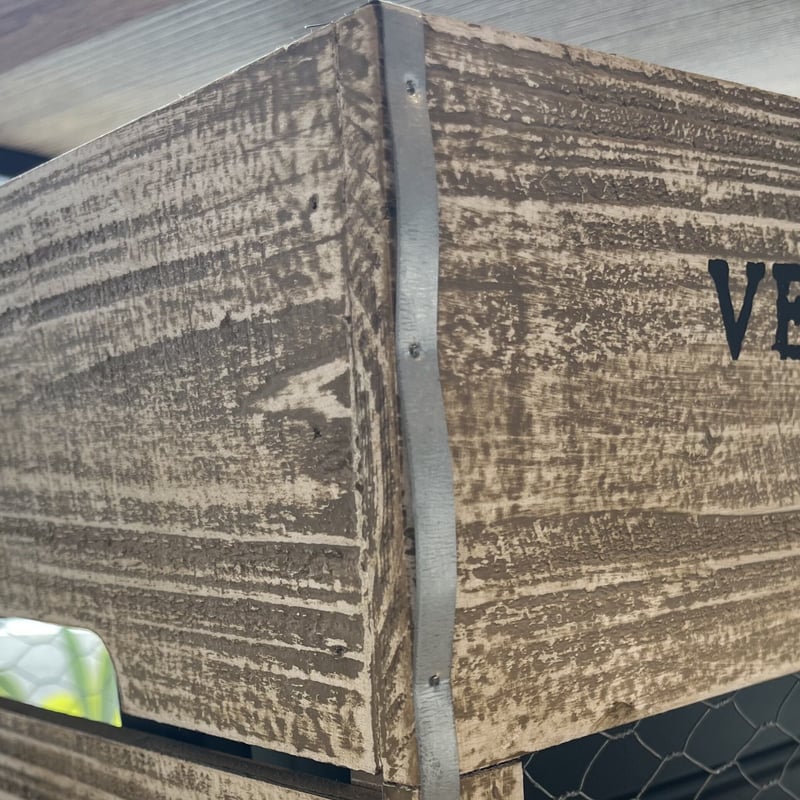 WOOD BOX / ナチュラル , グレー / フロント バッグ 金網メッシュ