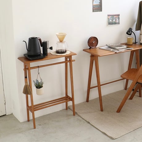 Console Table / シンプルでスマートなフォルム 美しい天然木のコンソールテーブル