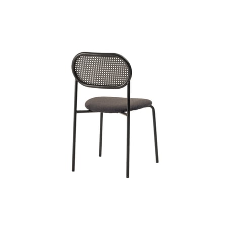 RATTAN BLACK STEEL fabric chair / BEIGE , GRAY / ダイニングチェア / シンプルモダン