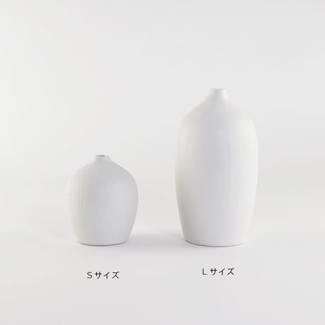 FLOWER VASE MAT （porcelain）/ マットな質感 磁器製のフラワーベース プランパー / S , Lサイズ