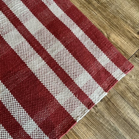 COTTON LOOM MAT / RED / 50×75 / COTTON HANDLOOM MAT RD / ラグマット / 玄関マット / インテリアラグ / size 50×75cm