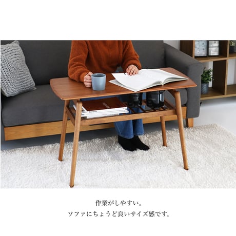 HIGH TABLE  - norton-  / ハイテーブル  H600mm / ソファテーブル / 棚板付き / サイズ : W900xD450✕H600mm / オーク突板 , ラバーウッド