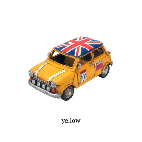 INTERIOR CAR / mini / YELLOW , RED / オブジェ ブリキカー