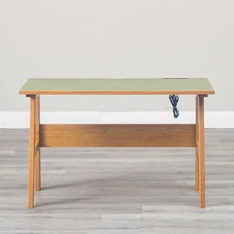 linoleum / OAK DESK / デスク / 120cm幅のデスク / リノリウム 全2色 グリーン , バーガンディ / 天然木