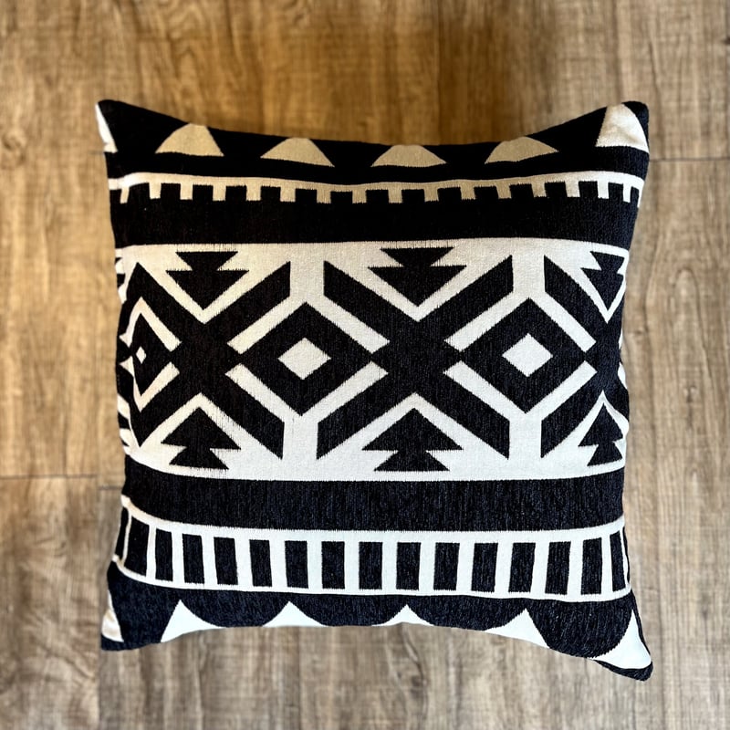ORTEGA CUSHION COVER / BLACK 45×45cm / クッション / ORTEGA CUSHION COVER / BLACK 45×45cm / クッション /