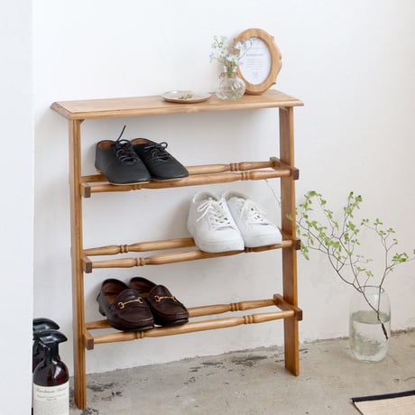 PINE WOOD RACK / 繊細なディテールが美しいスタンドシェルフ / パイン シューズラック / NEIN MARKE