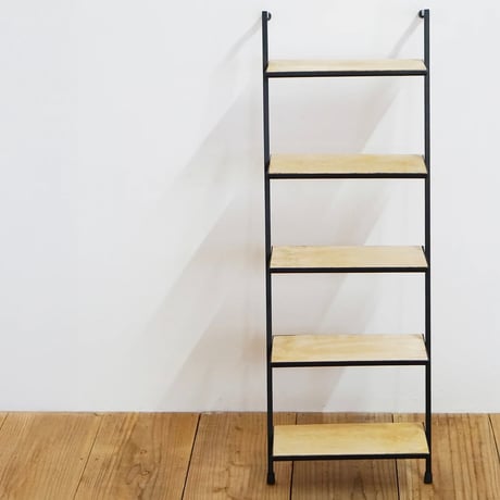 IRON + WOOD WALL shelf / アイアンのフレームで構成されたスタイリッシュな壁掛けシェルフ / 3段 , 5段 / ナチュラルモダン