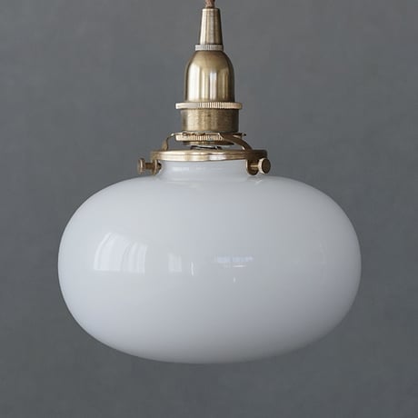 OVAL GRASS PENDANT LIGHT SET / ミニガラスシェード オーバル + 真鍮灯具 E17 シーリングカバー付き / コード長さ 60cm / clear , white