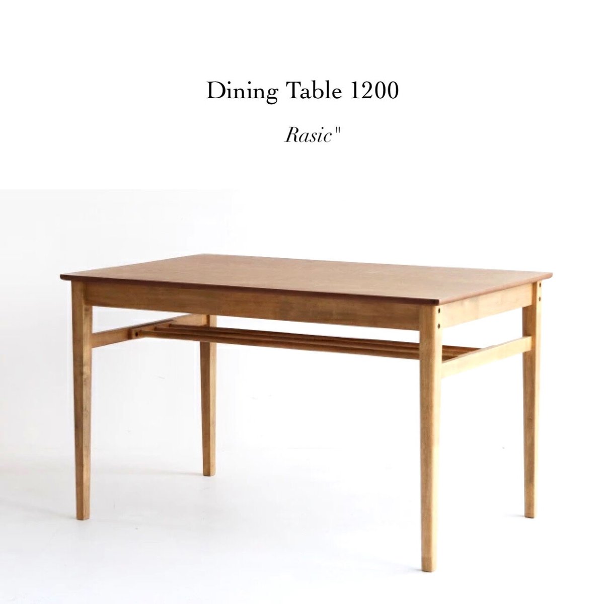 オーク材テーブル 120cm x 75cm 木目が美しい横幅120cm 4人掛けダイニングテーブル / カフェ