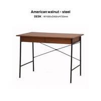 American walnut × steel desk / シンプルで使い勝手の良いおしゃれなデスク/  DESK 天板 ウォールナットブラウン色 / レッグ スチール ブラック / anthem