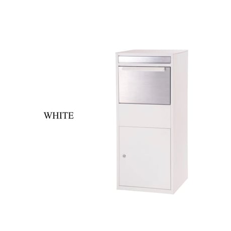 シンプルでスタイリッシュ 外観とバランスのとれたデリバリーボックス / WHITE , SILVER / 宅配ボックス / メールボックス / サイズ : W46.5×D37.5×H102.5cm