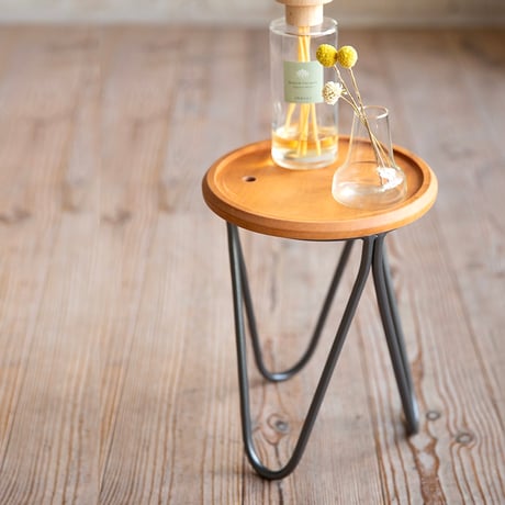 IRON × WOOD Display table & flower stand / 枝を支えるスタンドが付いた花台