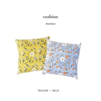 Flower cushion cover / 綺麗な色の配色をブロックプリントで彩られた美しい花々が魅力のクッションカバー / 幅45×45cm / shesay