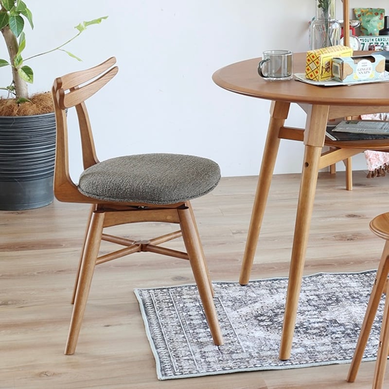 青緑色の木製スピンチェア ロータイプ 6608_thumbnail.jpg