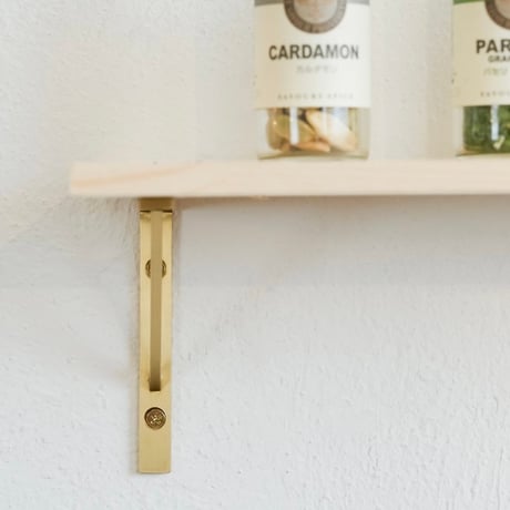 BRASS bracket"shelf / シンプルでスタイリッシュな棚受けブラケットSサイズ , Lサイズ / 真鍮素材