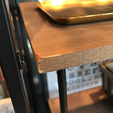 IRON×PINE WOOD RACK  / アイアンとパインウッドの2段ラック / IV , BK / ROW RACK / サイズ : W54×D26×H43cm
