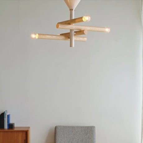 Lmmeuble ceiling light / 木組み建築を想起させる存在感の高いシーリングライト / NATURAL , BROWN