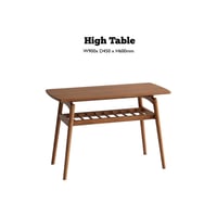 HIGH TABLE  - norton-  / ハイテーブル  H600mm / ソファテーブル / 棚板付き / サイズ : W900xD450✕H600mm / オーク突板 , ラバーウッド