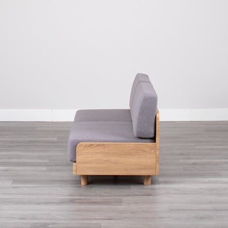 SOFA FABRIC 2P / GRAY , KHAKI , ORANGE / 体が沈み過ぎない固さのしっかりとした座り心地のソファ