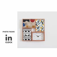 Photo frame in CLOCK / TEAK , ASH / フォトフレーム イン クロック / 壁掛け時計 / 置時計 / 時計 / ギフトやプレゼント お祝いに / ポストカード