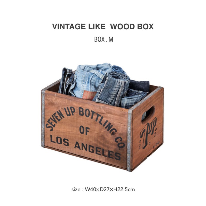 VINTAGE LIKE 7UP WOOD BOX / ウッドボックス / M , L / VINTAGE LIKE 7UP WOOD BOX / ウッドボックス / M , L /