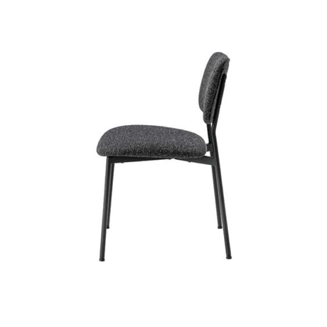 GRAY fabric stylish chair / マットなブラックスチールフレームとファブリックのスタイルチェア