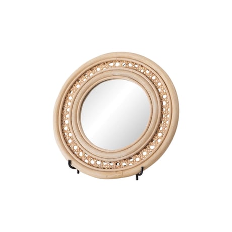 RATTAN ROUND MIRROR + STAND / ラタン素材のラウンドミラー / スタンドミラー / ウォールミラー