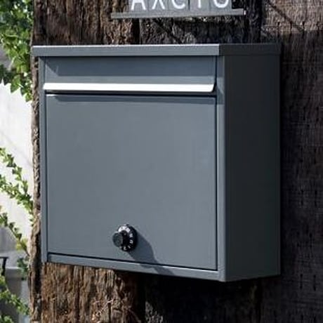 AXCIS,INC / ダイヤル式のワイドポスト / ダークグレー サイズ/約w363×d125×h318mm  ※投函口サイズ/約w310×h30mm
