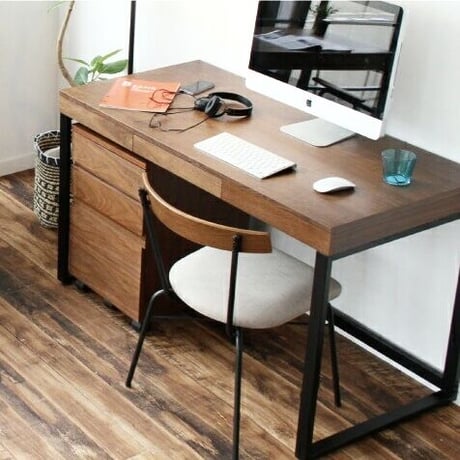 WALNUT DESK 1200 / ウォールナット デスク チェスト / W1200 x D600 x H725 mm / テーブル / PCデスク / 引き出し付 / デスク / ウォールナット