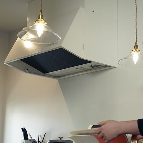 AXCIS GRASS × BRASS PENDANT LIGHT / E26 真鍮灯具 / シーリングカバー付属 / ガラスシェード / タイプ A