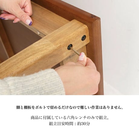 木目が美しい横幅 75cm 2人掛けダイニングテーブル / カフェインテリア /  オーク材 / 木製 / ソフトビンテージ