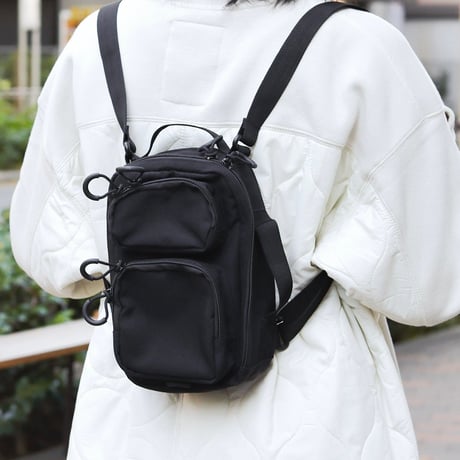 4WAY BACKPACK POUCH / ショルダーベルトの取り外しができるマルチユースポーチ / WOLF BROWN , BLACK