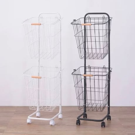 Laundry Basket 02 / シンプルで使いやすさにこだわったランドリーバスケット / ランドリー収納 / バスケット収納 / white , black