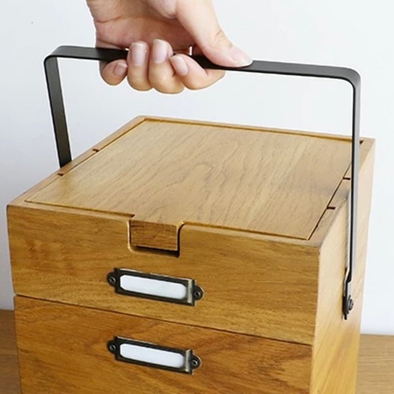 Wooden Box with mirror / 小物収納 / メイクボックス / 救急箱