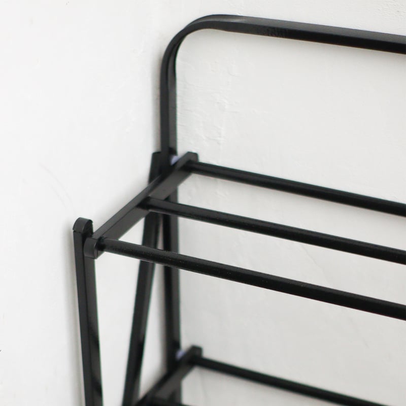 FOLDABLE SHOES RACK / ZINC , BLACK / HAMMERTONE