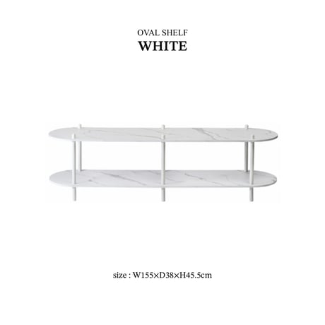 ROUND OPEN SHELF 02 / WHITE , BLACK / リビング /シェルフ/ オープンラック / サイズ : W155×D38×H45.5cm