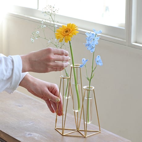 flower vase / 3連 , 5連 / 長年飽きずに楽しめるガラスベース /ガラスベース / フラワーベース