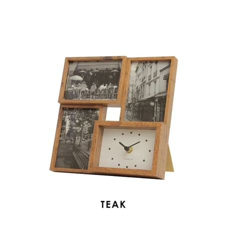 Photo frame in CLOCK / TEAK , ASH / フォトフレーム イン クロック / 壁掛け時計 / 置時計 / 時計 / ギフトやプレゼント お祝いに / ポストカード