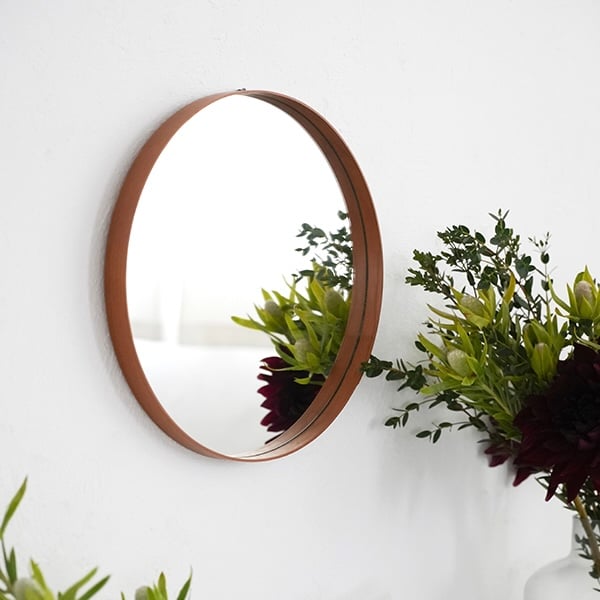 シェーカーラウンドミラー320 / AXCIS チェリー材 曲木 ウッドフレーム