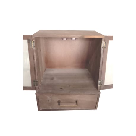 GRASS CABINET / WOOD + IRON ANTIQUE GOLD / ガラス扉のキャビネット/ サイズ : W25×D22×H30cm