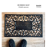 BLACK RUBBER MAT / 玄関マット / 屋外用 ドアマット / スクエア / Rubber  / サイズ 45×74cm / 厚み 1cm