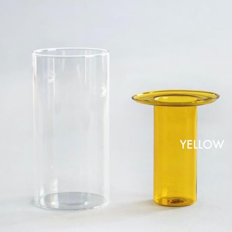 PINO FLOWER VASE AXCIS / ガラスベース / CLEAR , YELLOW , GRAY / フラワーベース / ルームフレグランス H15.2cm
