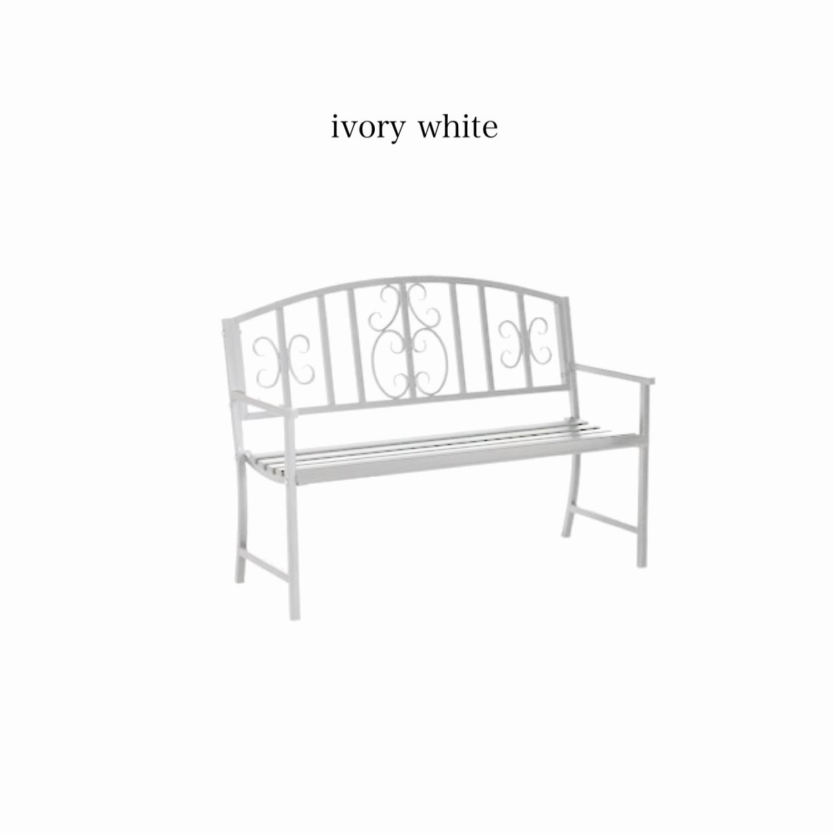 コレクティブル　アイアンベンチ 楽天市場】アイアン製ガーデンベンチ単品販売 「Sunny Leaf