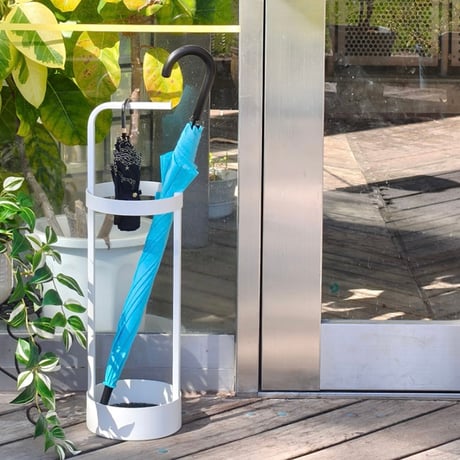 stylish umbrella stand 01 / circle / アイアンのみで構成されたスタイリッシュな傘立て / マットホワイト , マットブラック , ブルーグレー , ゴールド