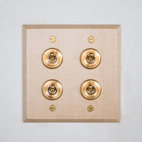 AXCIS.INC / WOOD + BRASS SWITCH PLATE / ウッデンプレートスイッチ メープル / 1,2,3,4スイッチ