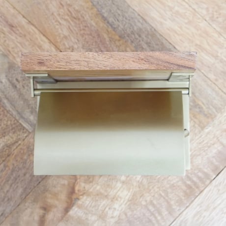 WOOD+IRON toilet" PAPER HOLDER / トイレットペーパーホルダー / シングル , ダブル / BLACK , ANTIQUE GOLD