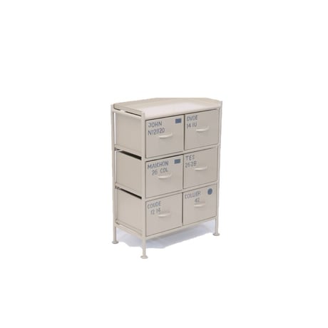 ドロワーチェスト / IRON CHEST  / BEIGE , GRAY , BLACK / 6杯 インダストリアル  スチールチェスト リビング収納