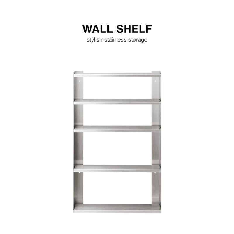STAINLESS SHELF / スタイリッシュで無機質な自立も可能なウォール