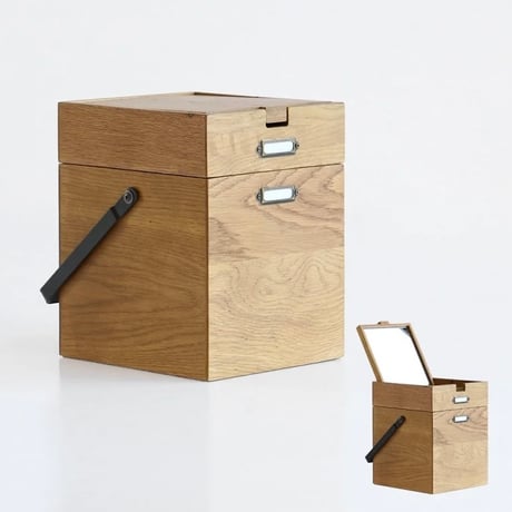 Wooden Box with mirror / 小物収納 / メイクボックス / 救急箱 ファーストエイドボックス / Wooden Cosme Box /木のぬくもりを感じるコスメボックス